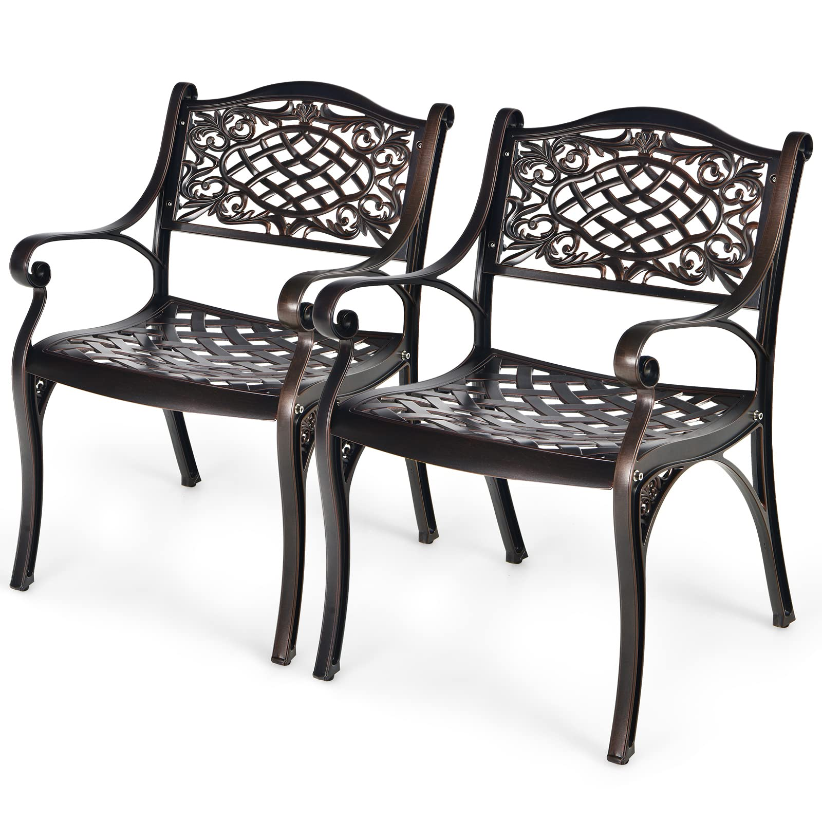 Tangkula Lot de 2 chaises de bistrot d'extérieur